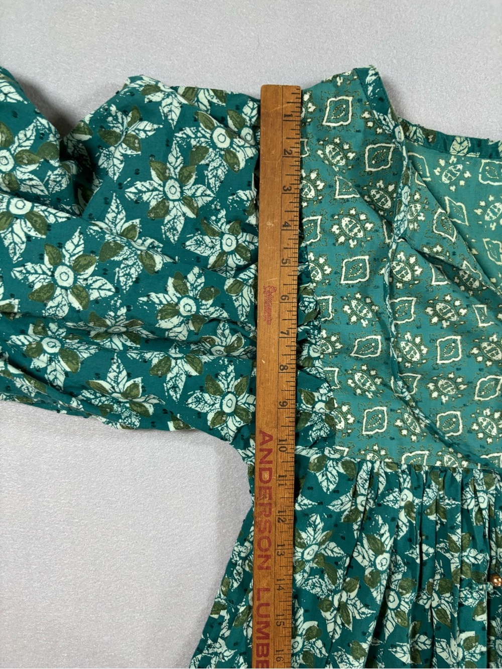 Free People Hazy Maisy Teal Patterned Maxi Dress cotton XS - Picture 6 of 12